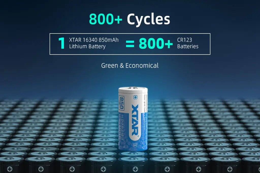 XTAR 16340 850mAh 2.5A Battery2.webp