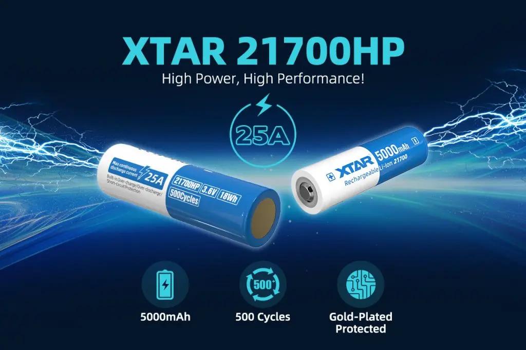 XTAR 21700HP 5000mAh 25A Battery1.webp