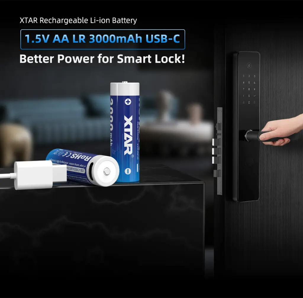 XTAR 1.5V AA LR 3000mAh USB-C Lithium Battery1.webp