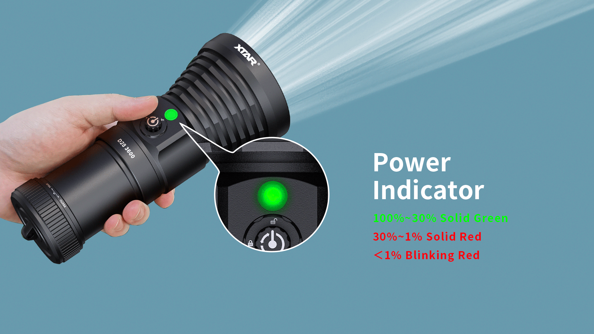 XTAR D28 3600 lumen Dive Light6.gif