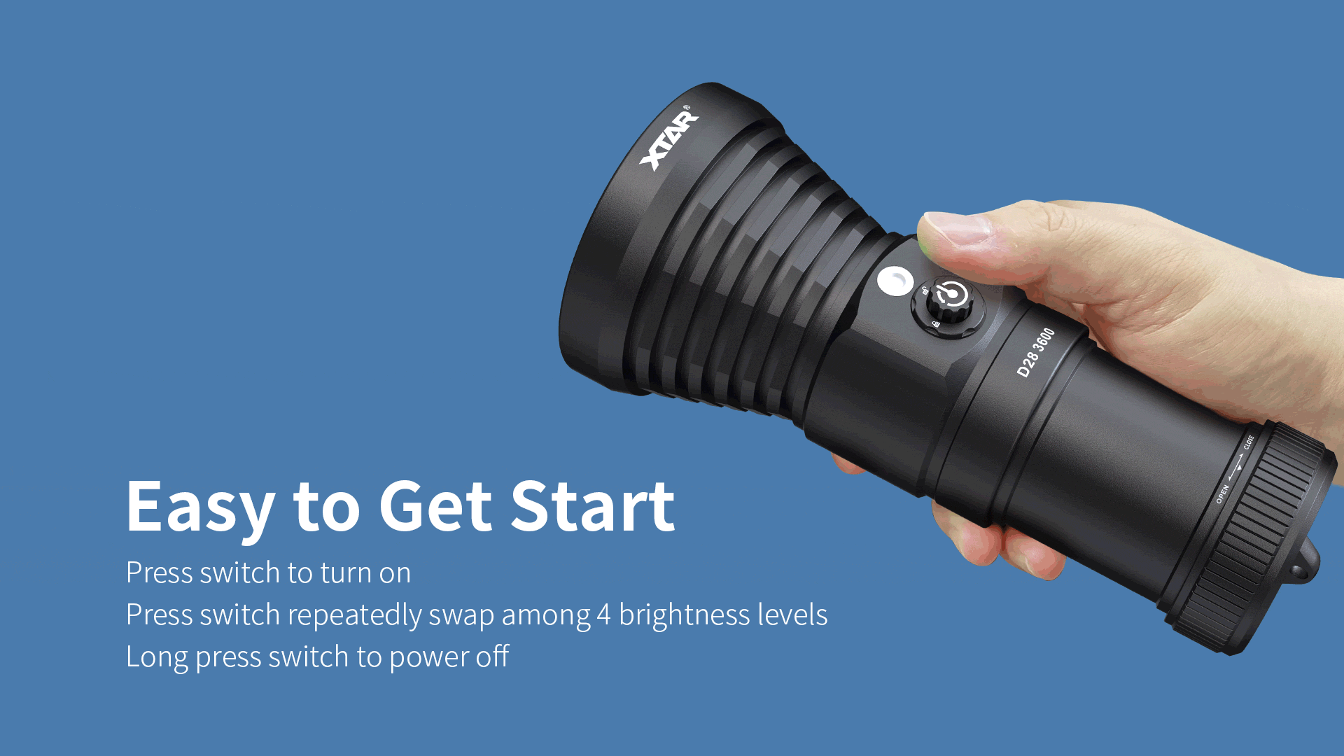 XTAR D28 3600 lumen Dive Light5.gif