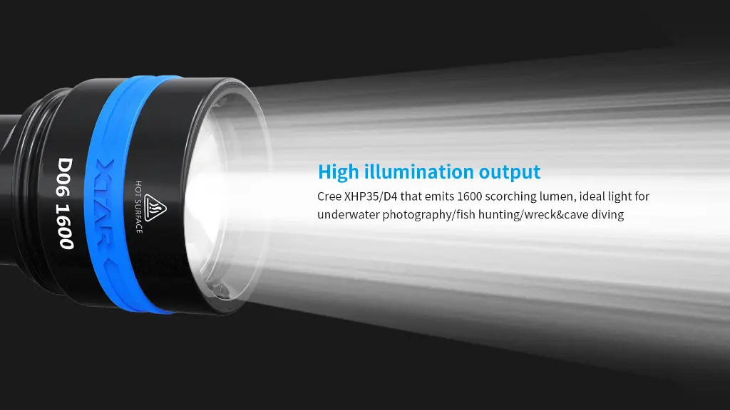 XTAR D06 1600 lumen Dive Light1.webp