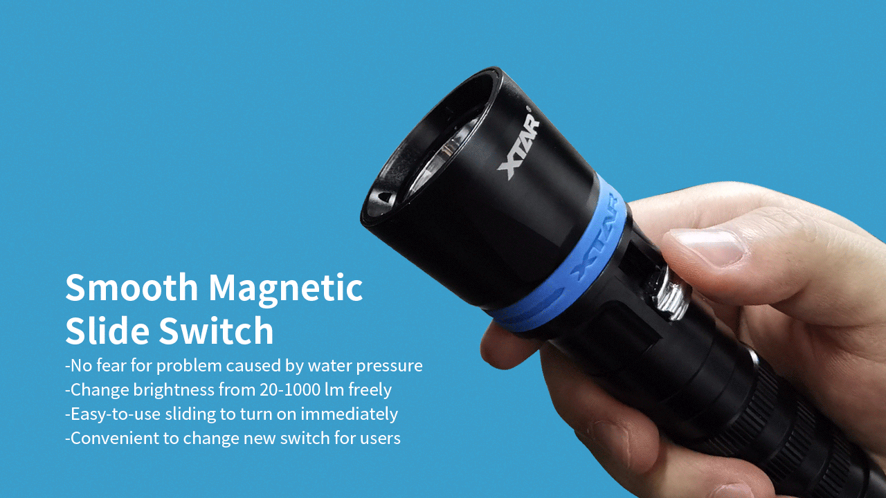 XTAR DS1 1000 lumen Dive Light3.gif