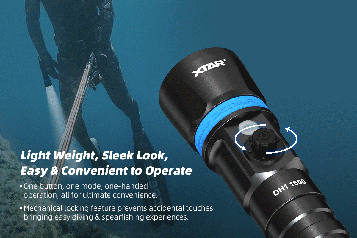 XTAR Hunter DH1 1600 Lumens Dive Light4.gif
