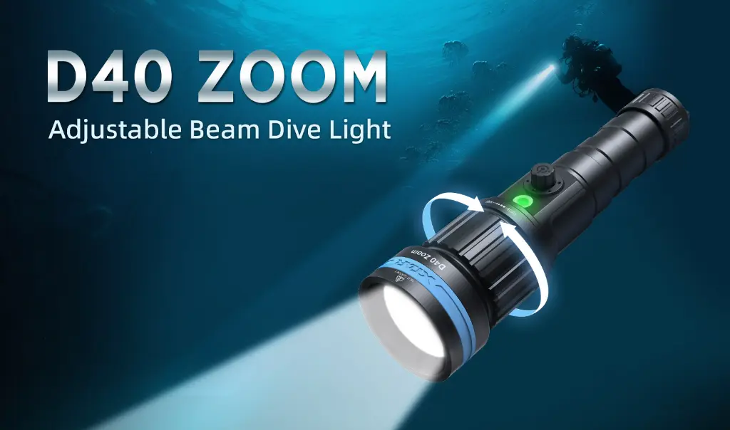 XTAR D40 ZOOM 1600 Adjustable Beam Dive Light1.webp
