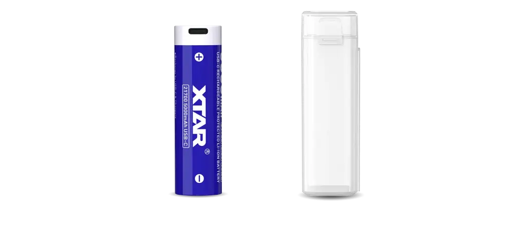 XTAR 5000mAh 21700 USB-C rechargeable battery, 10A