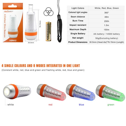 [SD03-Dive-Beacon] OrcaTorch SD03 Dive Beacon
